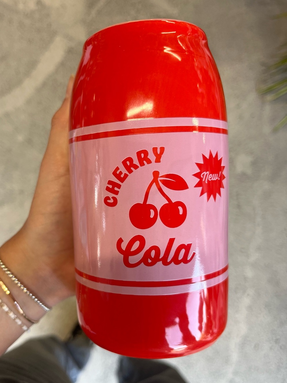 Cherry Cola can-shaped small vase and/or pen holder